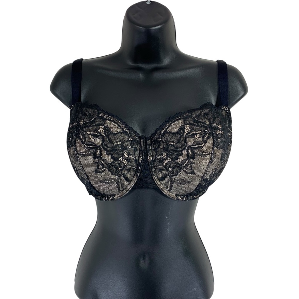 La SENZA Black and Beige Lace Bra Size 36DDD